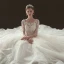 Illusion Champagne Pierced Wedding Dresses 2019 Ball Gown Scoop Neck 3/4 Sleeve Backless Appliques Lace Beading Cathedral Train Cascading Ruffles