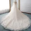 Elegant Champagne Brudekjoler 2019 Prinsesse Kjæreste Avtakbar 3/4 Ermer Ryggløse Appliques Blonder Beading Glitter Tyll Cathedral Train Buste