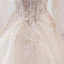 Elegant Champagne Brudekjoler 2019 Prinsesse Kjæreste Avtakbar 3/4 Ermer Ryggløse Appliques Blonder Beading Glitter Tyll Cathedral Train Buste
