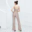 Chic / Beautiful Black Sequins Evening Party Jumpsuit 2022 V-Neck Sleeveless Sash Backless Floor-Length / Long Evening Dresses