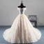 Best Champagne Wedding Dresses 2019 A-Line / Princess Off-The-Shoulder Short Sleeve Backless Appliques Lace Beading Cathedral Train Ruffle