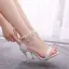 Charmant Weiß Perle Strass Brautschuhe 2023 Knöchelriemen 9 cm Stilettos Peeptoes Hochzeit Sandaletten Hochhackige