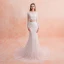 2 Piece Ivory Beach Lace Wedding Dresses 2019 Trumpet / Mermaid Square Neckline Long Sleeve Appliques Lace Court Train Ruffle