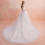 Elegante Ivory / Creme Brautkleider / Hochzeitskleider 2019 A Linie Off Shoulder Lange Ärmel Rückenfreies Applikationen Spitze Glanz Pailletten Kathedrale Schleppe Rüschen
