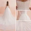 Elegant Elfenben Brudekjoler 2019 Empire Kjæreste Uten Ermer Ryggløse Appliques Blonder Glitter Paljetter Cathedral Train Buste