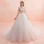 Luxe Champagne Transparentes Robe De Mariée 2019 Princesse Encolure Carrée Sans Manches Dos Nu Appliques En Dentelle Fait main Perlage Cathedral Train Volants