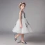 Chic / Beautiful Ivory See-through Flower Girl Dresses 2019 A-Line / Princess Scoop Neck Sleeveless Embroidered Knee-Length Ruffle Wedding Party Dresses
