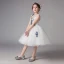 Chic / Beautiful Ivory See-through Flower Girl Dresses 2019 A-Line / Princess Scoop Neck Sleeveless Embroidered Knee-Length Ruffle Wedding Party Dresses
