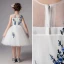 Chic / Beautiful Ivory See-through Flower Girl Dresses 2019 A-Line / Princess Scoop Neck Sleeveless Embroidered Knee-Length Ruffle Wedding Party Dresses