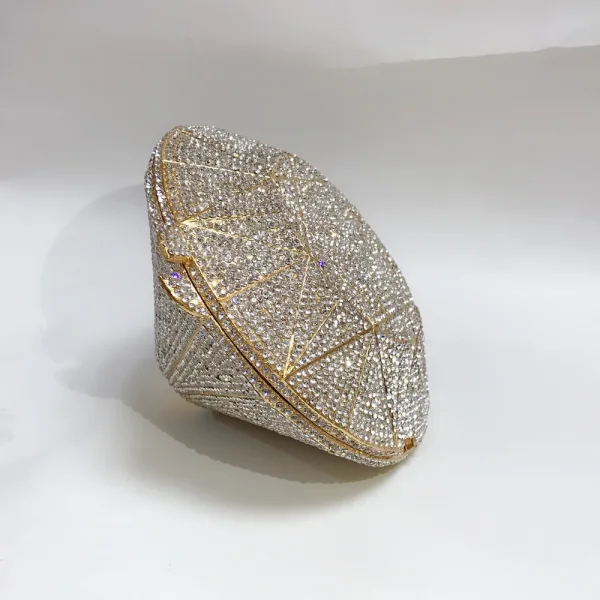 Bling Bling Gold Evening Party Rhinestone Metal Clutch Bags 2022