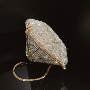 Bling Bling Złote Wieczorowe Rhinestone Metal Kopertówki 2022