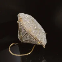 Bling Bling Gold Abend Strass Metall Clutch Tasche 2022