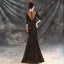 Modern / Fashion Black Evening Dresses  2018 Trumpet / Mermaid Beading Scoop Neck 1/2 Sleeves Sequins Split Front Floor-Length / Long Formal Dresses