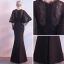Modern / Fashion Black Evening Dresses  2018 Trumpet / Mermaid Scoop Neck 1/2 Sleeves Split Front Floor-Length / Long Formal Dresses