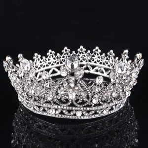 Barocke Charmant Weiß Strass Legierung Hochzeit Tiara Haarschmuck Braut 2022