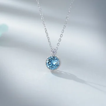 Charmant Hemelsblauw Kristal Sterling Zilver Avond Kettingen Armbanden 2023 Accessoires