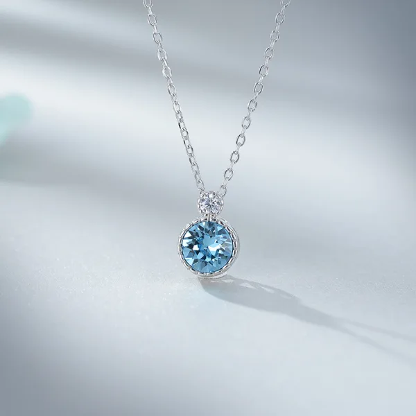 Charming Sky Blue Crystal Sterling Silver Evening Party Necklaces Bracelets 2023 Accessories