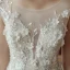Chic / Beautiful Ivory Pierced Wedding Dresses 2018 Ball Gown Scoop Neck Sleeveless Backless Appliques Flower Lace Pearl Sequins Royal Train Ruffle