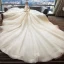 Chinesischer Stil Ivory / Creme Durchbohrt Brautkleider 2018 Ballkleid Stehkragen Lange Ärmel Rückenfreies Applikationen Mit Spitze Perlenstickerei Glanz Tülle Rüschen Königliche Schleppe