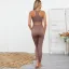 Einfarbig Champagner Nylon Yoga & Sport Set 2021 Fest U-Ausschnitt Ärmellos Figurbetontes Leggings