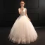 Chic / Beautiful Church Hall Wedding Dresses 2017 Lace Appliques Pearl Sequins V-Neck Sleeveless Backless Floor-Length / Long White Ball Gown