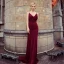 Sexy Bordeaux Robe De Soirée 2018 Empire Bretelles Spaghetti Sans Manches Perlage Ceinture Tribunal Train Volants Dos Nu Robe De Ceremonie