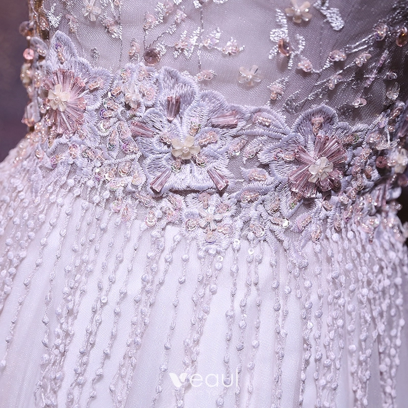 Pearl Pink Prom Dress Chiffon Cape Sleeve A Line Ankle Length Prom Dress main image 0