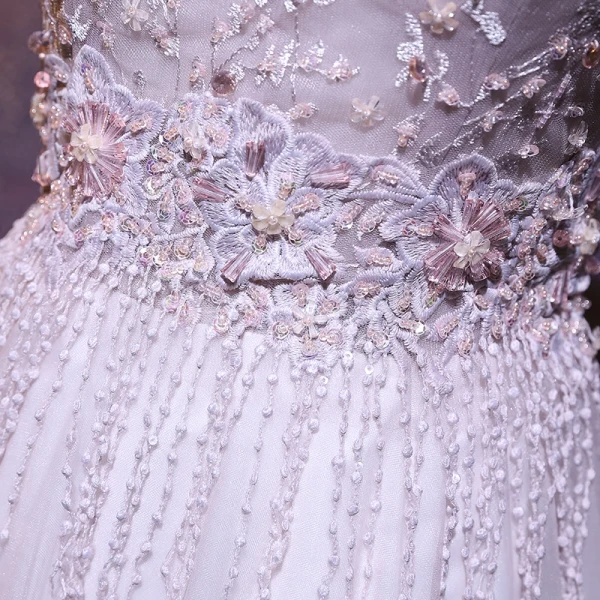 Chic / Beautiful Pearl Pink Prom Dresses 2018 A-Line / Princess Off-The-Shoulder Short Sleeve Sequins Beading Tassel Floor-Length / Long Ruffle Backless Formal Dresses