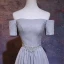 Élégant Gris Glitter Robe De Soirée 2018 Princesse De l'épaule Manches Courtes Faux Diamant Ceinture Longue Volants Dos Nu Robe De Ceremonie