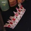 Charming Burgundy Handmade  Rhinestone Alloy Bridal Hair Accessories Wedding Crown 2023