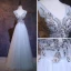 Chic / Beautiful Sky Blue Evening Dresses  2018 A-Line / Princess V-Neck Sleeveless Appliques Lace Pearl Rhinestone Beading Floor-Length / Long Ruffle Backless Formal Dresses