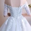 Affordable White Wedding Dresses 2018 Ball Gown Off-The-Shoulder 1/2 Sleeves Backless Embroidered Ruffle Floor-Length / Long