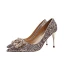 Scintillantes Champagne Soirée Perle Faux Diamant Escarpins 2021 Cuir Paillettes 8 cm Talons Aiguilles À Bout Pointu Escarpins Talons Hauts