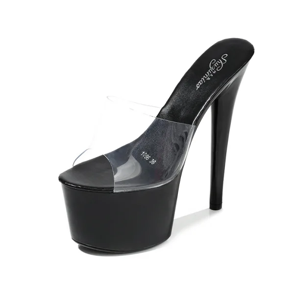 Transparent Blanche Club de carnaval Sandales Femme 2020 17 cm Talons Aiguilles Peep Toes / Bout Ouvert Sandales