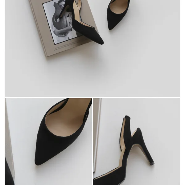 Chic / Beautiful Beige Street Wear Suede Slingbacks Womens Sandals 2020 10 cm Stiletto Heels Pointed Toe Sandals
