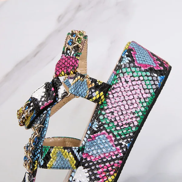 Bohemia Multi-Colors Street Wear Summer Womens Sandals 2020 5 cm Platform Open / Peep Toe Sandals