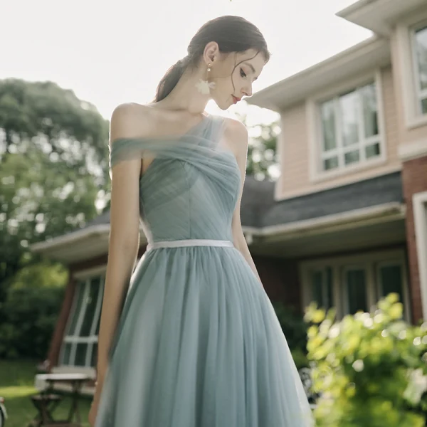 Modest Simple Mint Green Bridesmaid Dresses 2021 A-Line Princess Off-The-Shoulder Short Modest Simple Mint Green Bridesmaid Dresses 2021 A-Line Princess Off-The-Shoulder Short