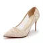 Schöne Beige Strassenmode Plissee Pumps 2020 9 cm Stilettos Spitzschuh Pumps