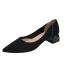Simple Vêtement de rue Talon Bas Escarpins 2020 4 cm Talons Épais À Bout Pointu Escarpins