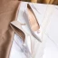 Chic / Beautiful Ivory Satin Wedding Shoes 2020 Pearl 8 cm Stiletto Heels Pointed Toe Wedding Pumps
