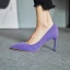 Simple Lilas Bureau OL Daim Escarpins 2021 7 cm Talons Aiguilles À Bout Pointu Escarpins Talons Hauts