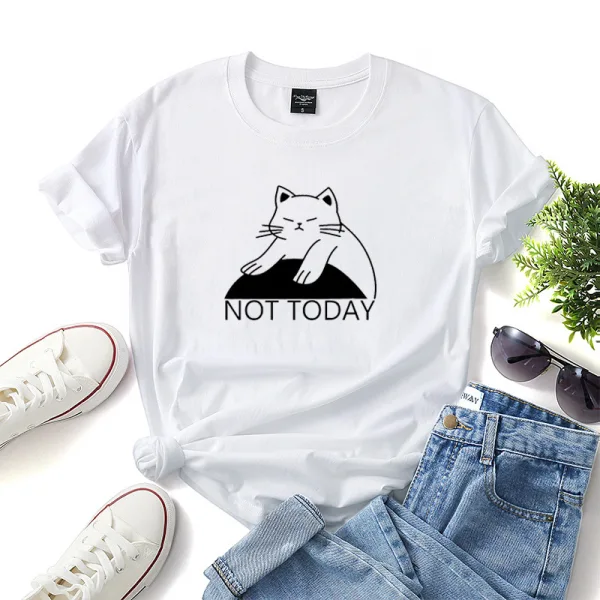 Lovely Casual Summer Loose White Cartoon Cotton Women's Tops 2021 Scoop Neck Short Sleeve T-Shirts