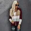 Fashion Fall Winter Burgundy Multi-Colors Stripe Street Wear Hooded Sweatshirts 2021 Long Sleeve Loose Women Tops