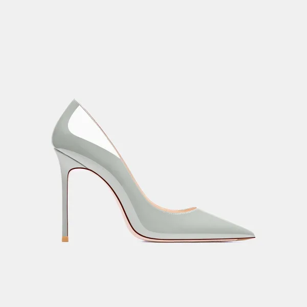 Chic / Beautiful Pearl Pink Street Wear Leather Pumps 2021 Patent Leather 10 cm Stiletto Heels Pointed Toe High Heels Pumps