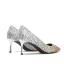 Sparkly Silver Evening Party Pumps 2019 Leather Sequins 6 cm Stiletto Heels Pointed Toe Pumps
