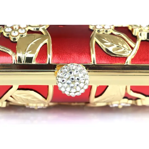 Chic / Belle Rouge Pochette Perlage Faux Diamant Métal Soirée Accessorize 2019
