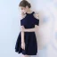 Simple Bleu Roi de retour Robe De Graduation 2018 Princesse Perlage épaules Manches Courtes Courte Robe De Ceremonie