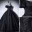 Elegant Black Prom Dresses 2022 Satin Ball Gown Off-The-Shoulder Puffy Short Sleeve Backless Floor-Length / Long Formal Dresses