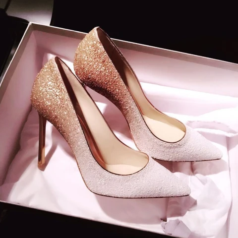 Magnífico 2017 9 cm Multi-Colors Noche Leatherette Glitter High Heels Stilettos / Tacones De Aguja Tacones