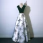 Chic / Beautiful Burgundy Evening Dresses  2018 A-Line / Princess V-Neck Floor-Length / Long Charmeuse Printing Evening Party Formal Dresses